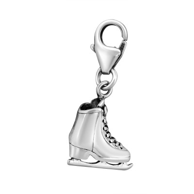 Silver Ice Skate Clip on Charm