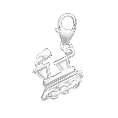 Silver Train Clip on Charm