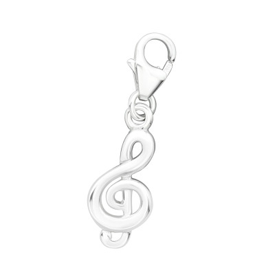 Silver Treble Clef Clip on Charm