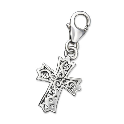 Silver Cross Clip on Charm