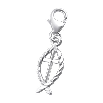 Silver Cross Clip on Charm