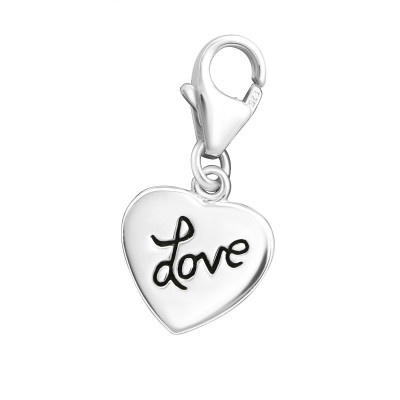 Heart Sterling Silver Clip on Charm