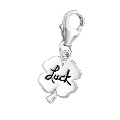 Silver Lucky Clover Clip on Charm