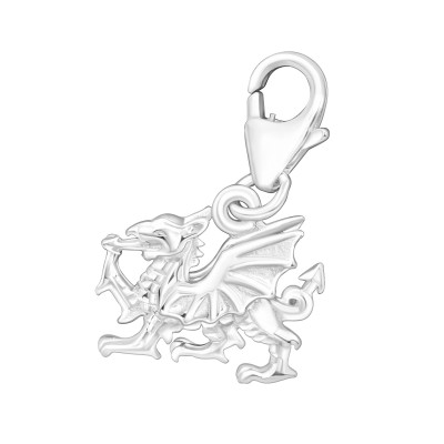 Silver Dragon Clip on Charm