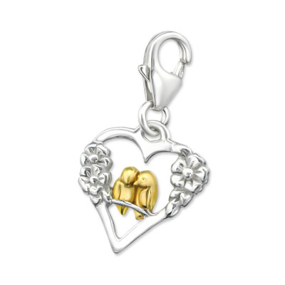 Silver Heart Clip on Charm