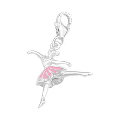 Silver Ballet Clip on Charm