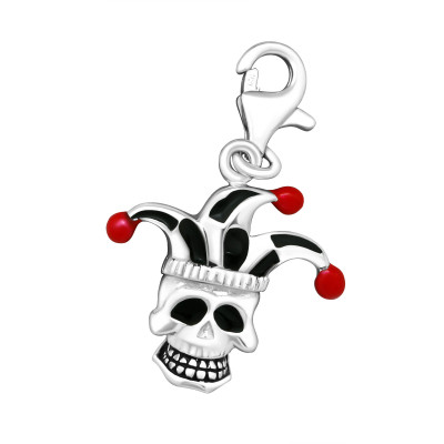 Silver Skull Clip on Charm