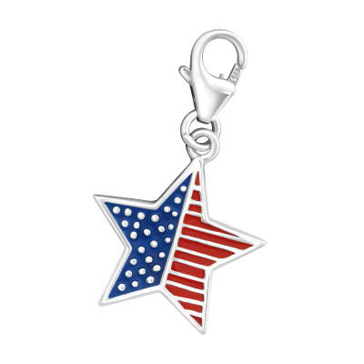 Silver Star Clip on Charm