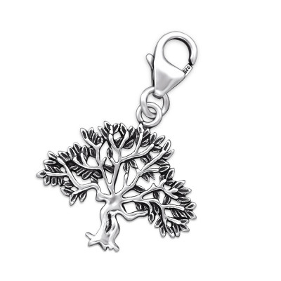 Silver Tree Clip on Charm