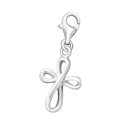 Silver Cross Clip on Charm