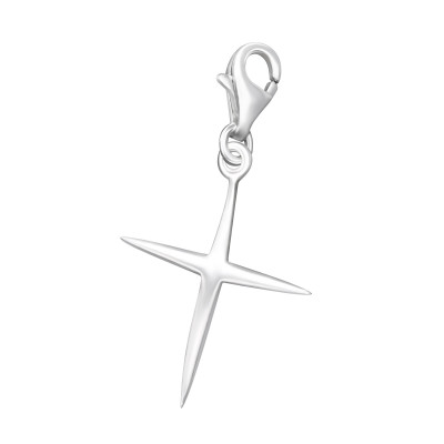 Silver Cross Clip on Charm