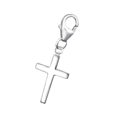 Silver Cross Clip on Charm