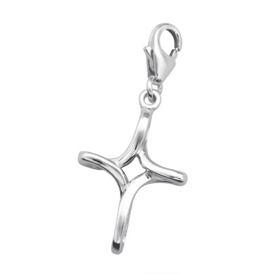 Cross Sterling Silver Clip on Charm