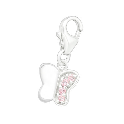 Silver Butterfly Clip on Charm