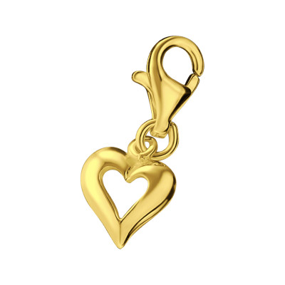 Silver Heart Clip on Charm