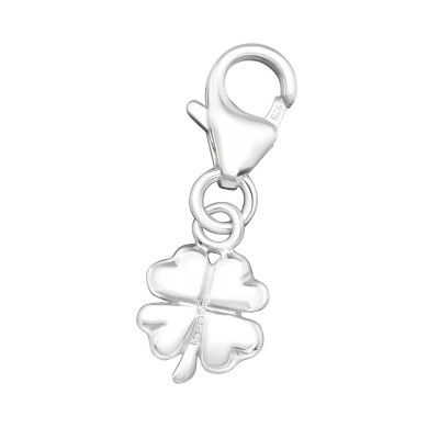 Silver Lucky Clover Clip on Charm