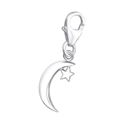 Moon Sterling Silver Clip on Charm