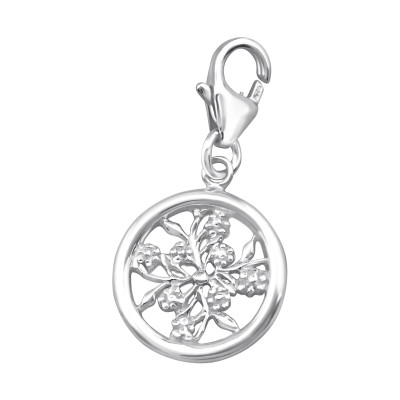 Silver Vine Clip on Charm