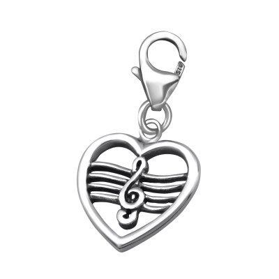 Silver G-Clef Clip on Charm