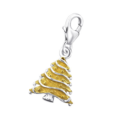 Christmas Tree Sterling Silver Clip on Charm