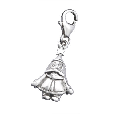 Santa Claus Sterling Silver Clip on Charm