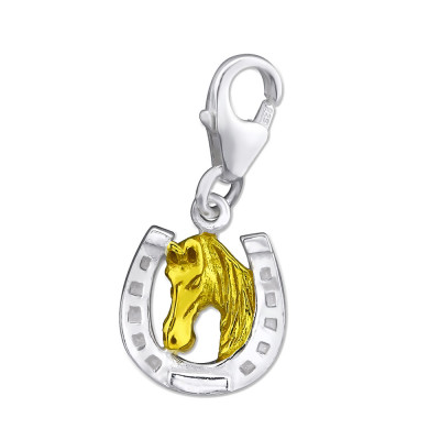 Silver Horseshoe Clip on Charm