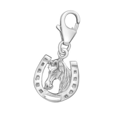 Silver Horseshoe Clip on Charm