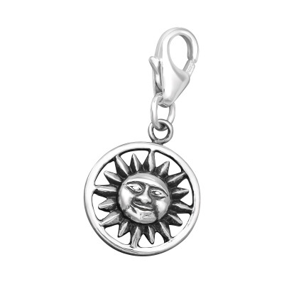 Silver Sun Clip on Charm