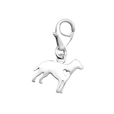 Silver Dog Clip on Charm