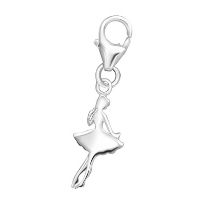 Silver Ballerina Clip on Charm