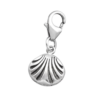 Silver Shell Clip on Charm