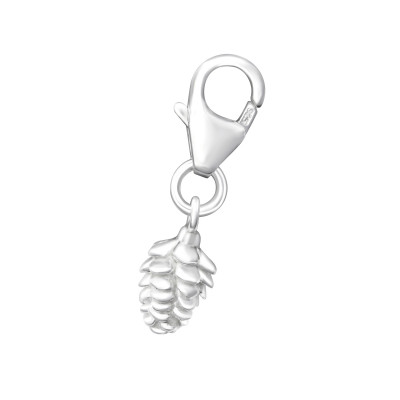 Silver Pine Cone Clip on Charm