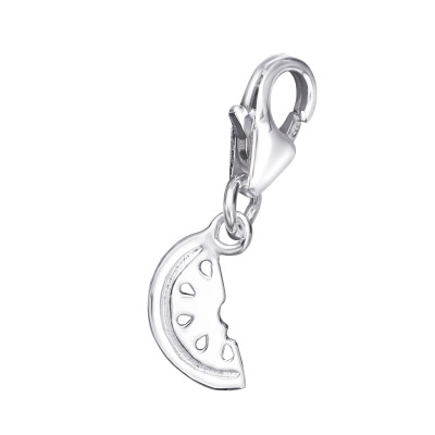 Silver Watermelon Clip on Charm