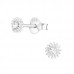 Silver Sun Ear Studs with Crystal