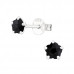 Silver Flower 4mm Ear Studs with Cubic Zirconia