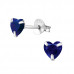 Silver Heart 5mm Ear Studs with Cubic Zirconia