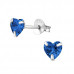 Silver Heart 5mm Ear Studs with Cubic Zirconia