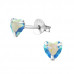 Silver Heart 5mm Ear Studs with Cubic Zirconia