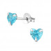 Silver Heart 5mm Ear Studs with Cubic Zirconia