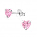Silver Heart 5mm Ear Studs with Cubic Zirconia