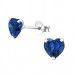 Silver Heart 6mm Ear Studs with Cubic Zirconia