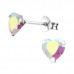 Silver Heart 6mm Ear Studs with Cubic Zirconia