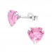 Silver Heart 7mm Ear Studs with Cubic Zirconia