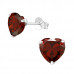 Silver Heart 8mm Ear Studs with Cubic Zirconia