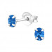 Silver Oval 3x4mm Ear Studs with Cubic Zirconia