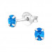 Silver Oval 3x4mm Ear Studs with Cubic Zirconia