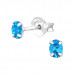 Silver Oval 3x4mm Ear Studs with Cubic Zirconia