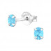 Silver Oval 3x4mm Ear Studs with Cubic Zirconia