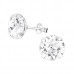 Silver Round 10mm Ear Studs with Cubic Zirconia