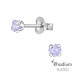 Round 3mm Sterling Silver Basic Ear Studs with Cubic Zirconia